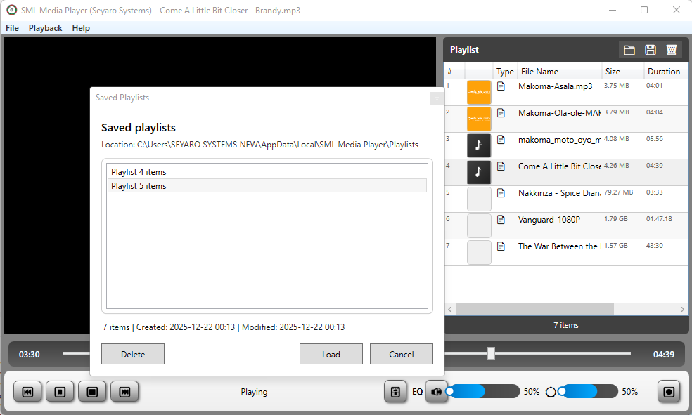 Intelligent Playlist Management Interface