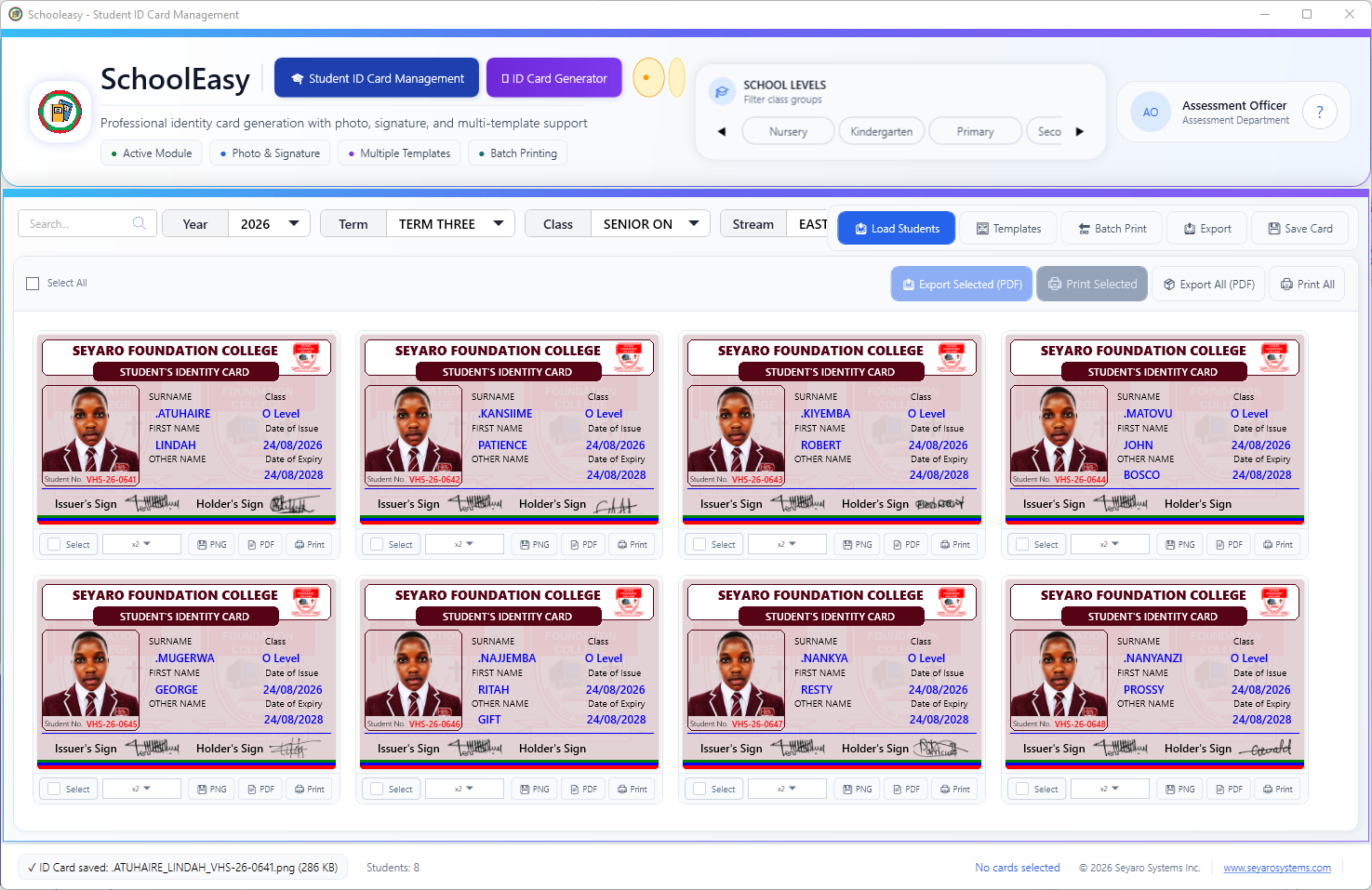 ID Card Grid View