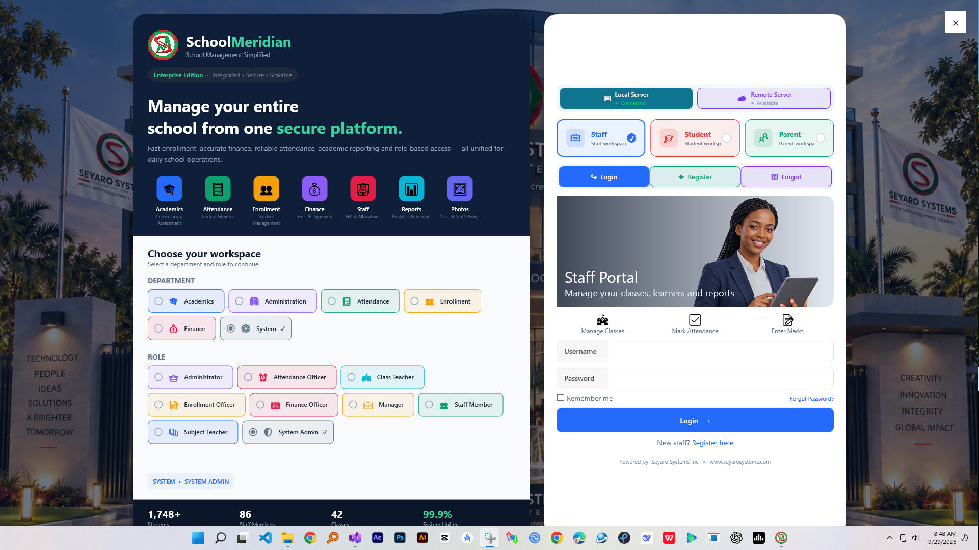 SchoolMeridian: Sign in to your workspace