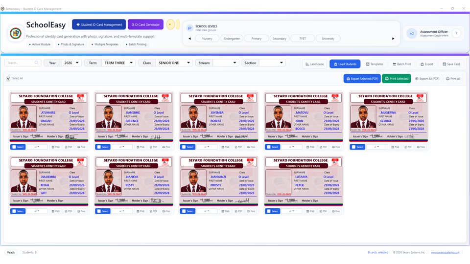 SchoolMeridian: Landscape ID card preview and batch output
